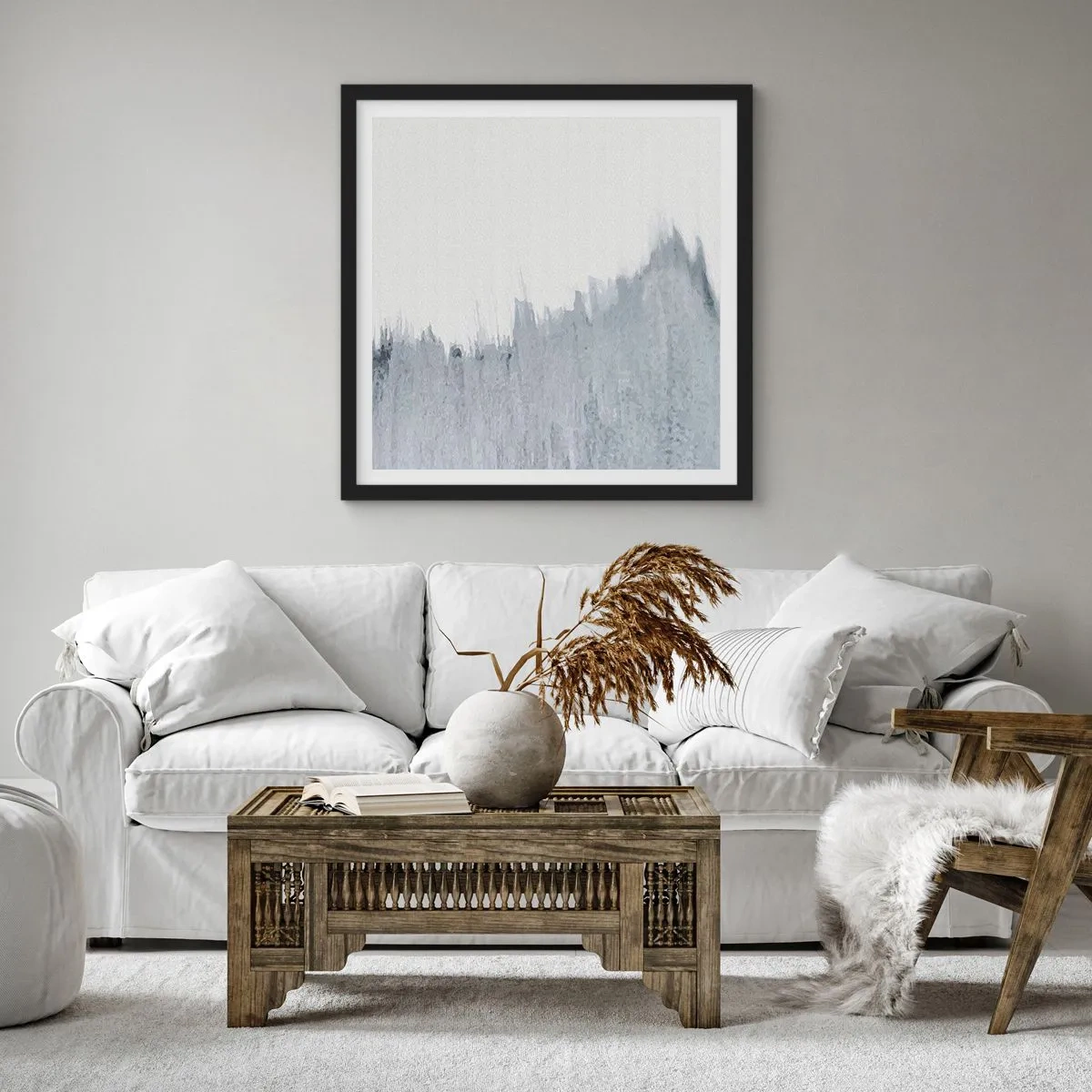 Affiche dans un cadre noir - Poster - Une esquisse mystérieuse - 50x50 cm