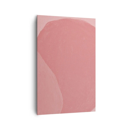 Impression sur toile - Image sur toile - Abstraction délicate dans des tons de rose, formes organiques et minimalisme - 80x120cm - Composition organique en rose - Décoration murale moderne pour le salon et la chambre ARTTOR