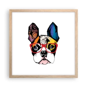 Affiche dans un chêne clair - Poster - Intellectuel - 40x40 cm