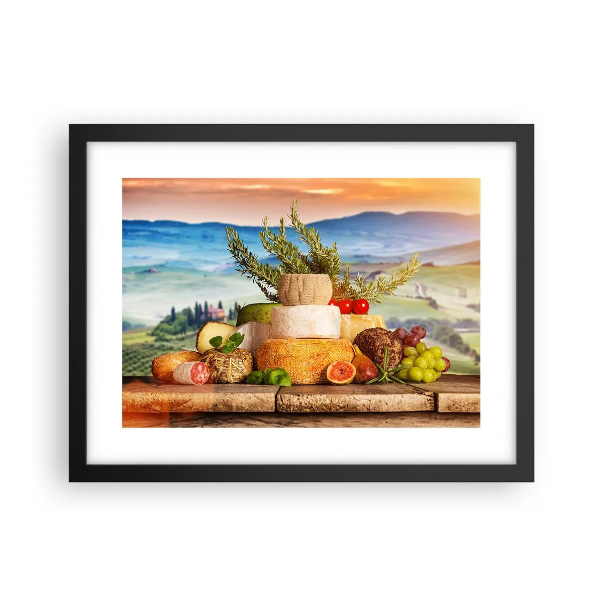 Affiche dans un cadre noir - Poster - La joie de vivre à l'italienne - 40x30 cm