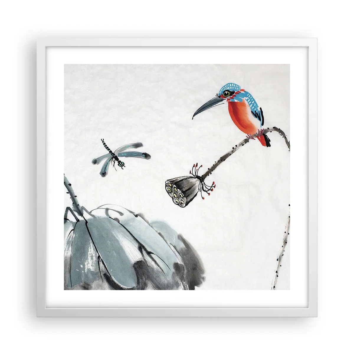 Affiche dans un cadre blanc - Poster - La vie du champ - 50x50 cm