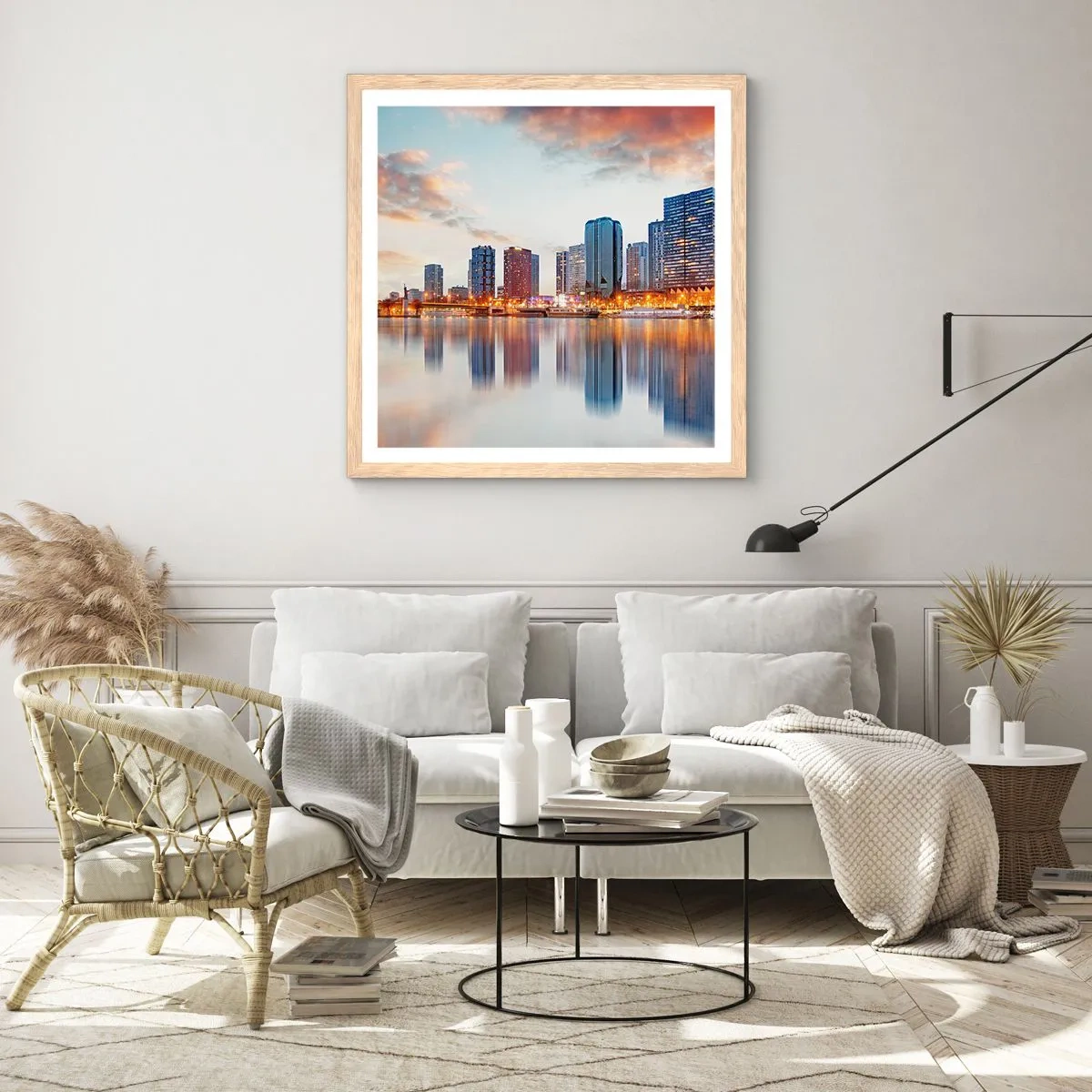 Affiche dans un chêne clair - Poster - La tranquillité monumentale de Paris - 30x30 cm