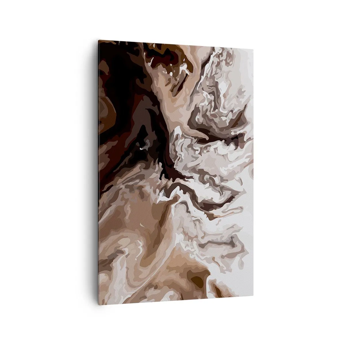 Impression sur toile - Image sur toile - Abstraction dans les tons de brun avec des lignes dynamiques - 80x120cm - Contraste de couleur - Décoration murale moderne pour le salon et la chambre ARTTOR