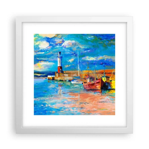 Affiche dans un cadre blanc - Poster - Un après-midi dans la baie arc-en-ciel - 30x30 cm