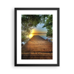 Affiche dans un cadre noir - Poster - Prenez votre temps, asseyez-vous - 30x40 cm