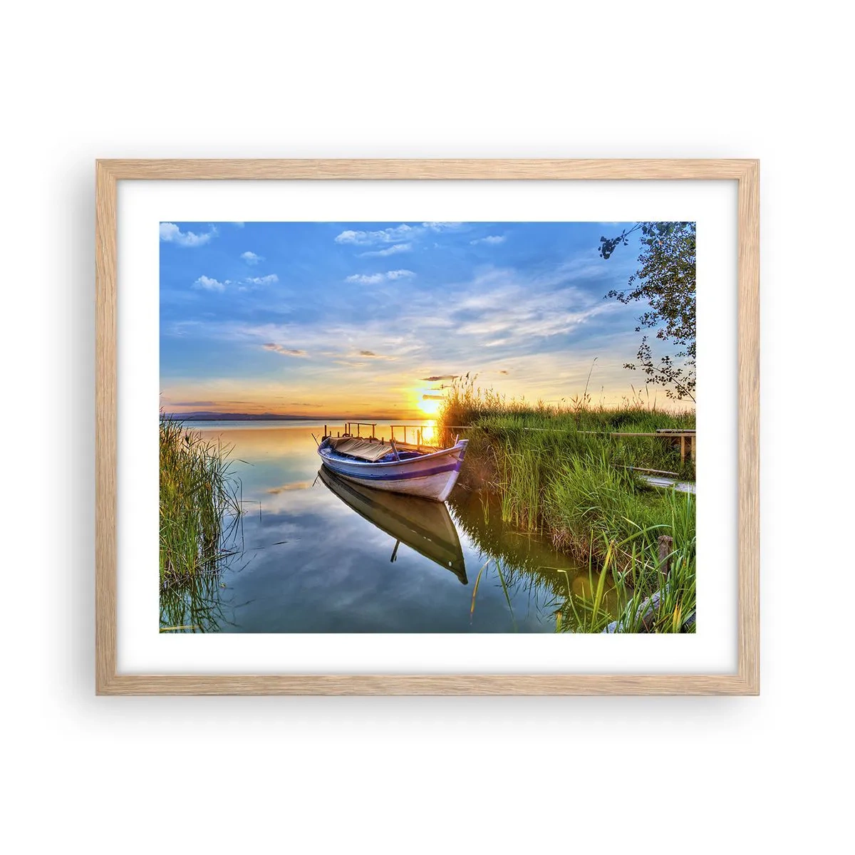 Affiche dans un chêne clair - Poster - La crique où les rêves deviennent réalité - 50x40 cm