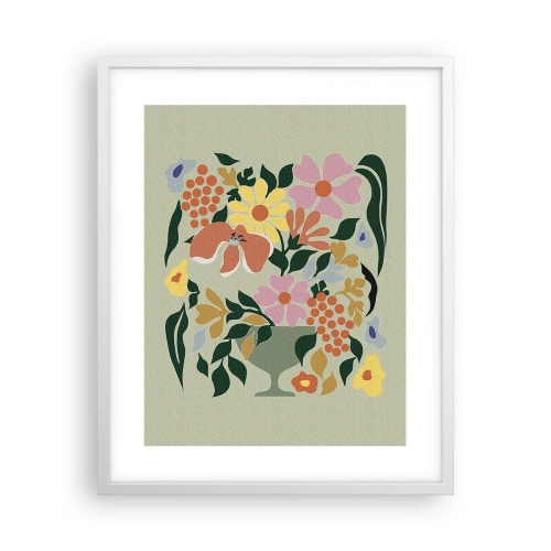 Affiche dans un cadre blanc - Poster - Un bouquet plein de vie - 40x50 cm