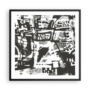 Affiche dans un cadre noir - Poster - Ordre ou chaos? - 60x60 cm