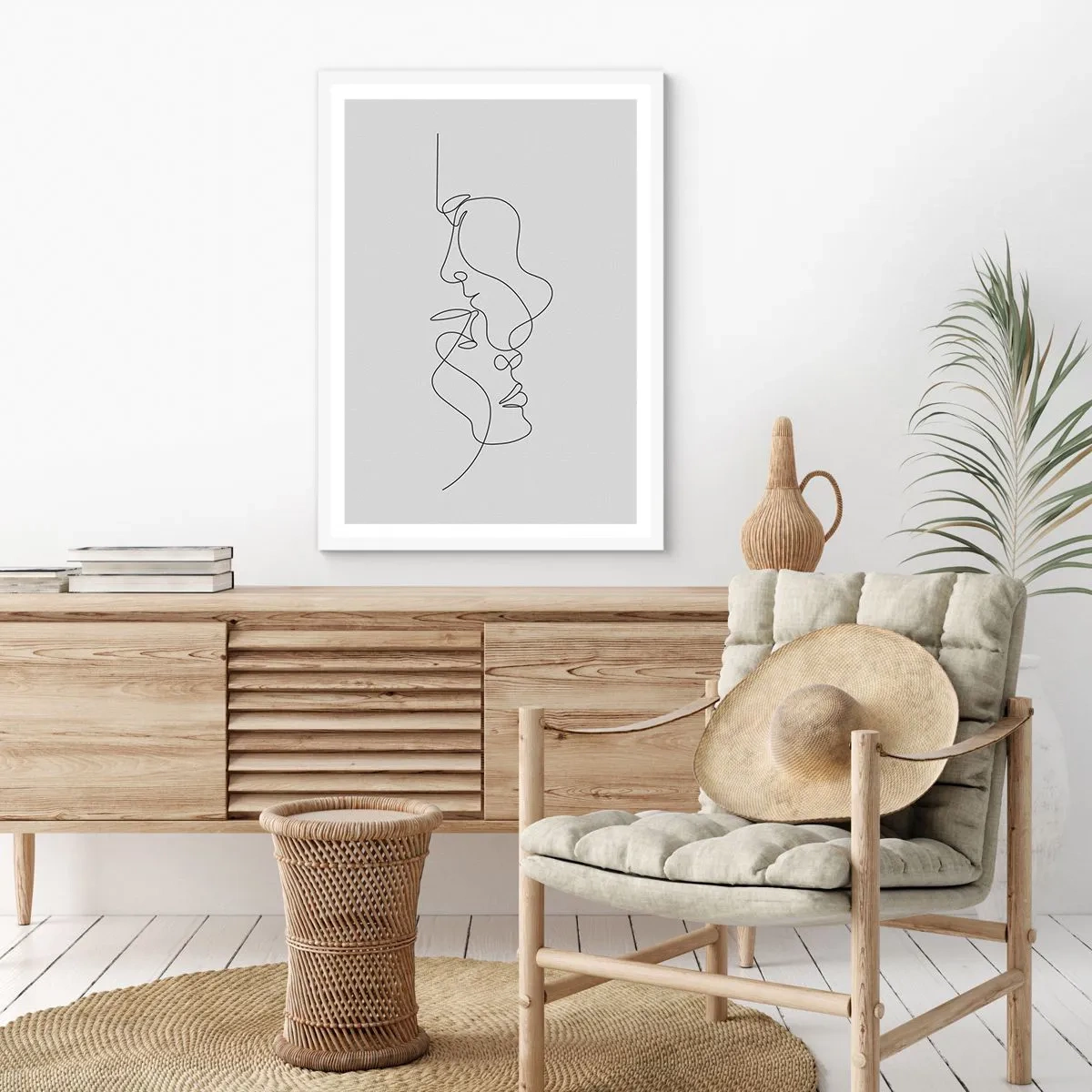 Affiche dans un cadre blanc - Poster - Chaleur de désir renaissant - 70x100 cm