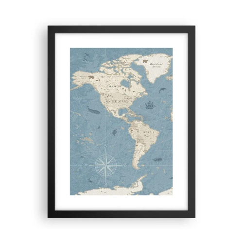 Affiche dans un cadre noir - Poster - Le monde à porter de main - 30x40 cm