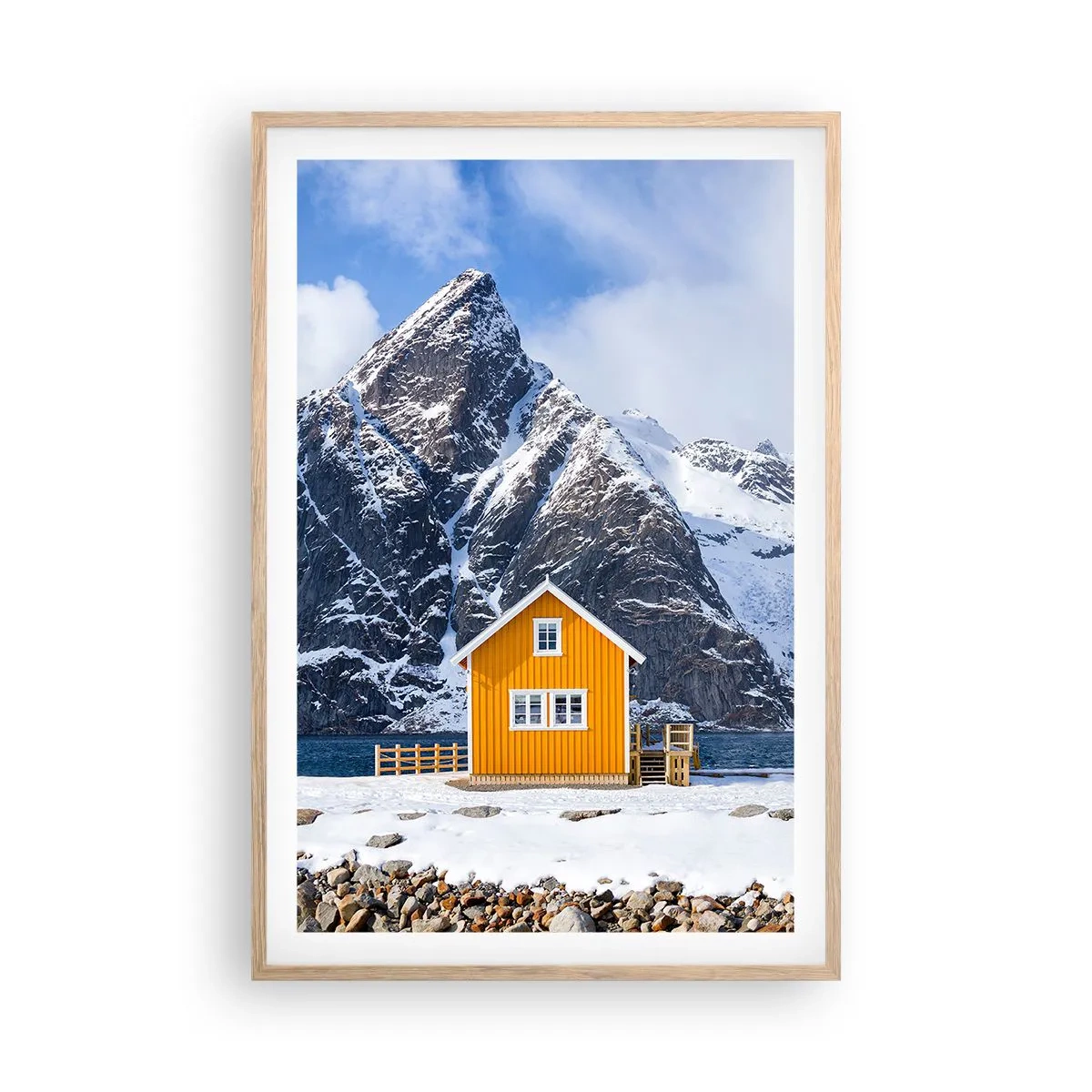 Affiche dans un chêne clair - Poster - Vacances scandinaves - 61x91 cm