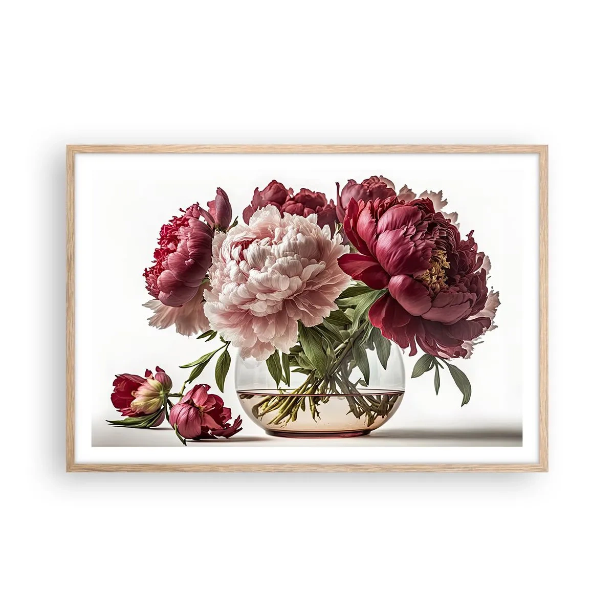 Affiche dans un chêne clair - Poster - En pleine floraison de beauté - 91x61 cm