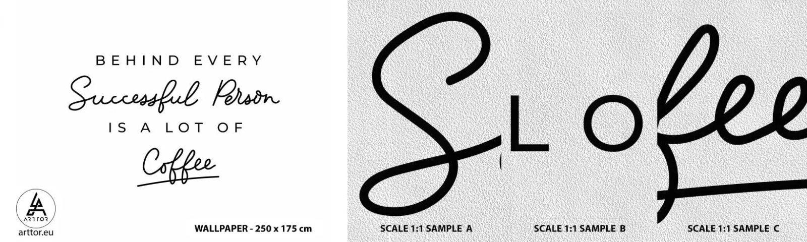 Échantillon de Papier Peint Premium Sand - Secret du succès - Typographie, Affirmation, Maxime - 100x30 cm