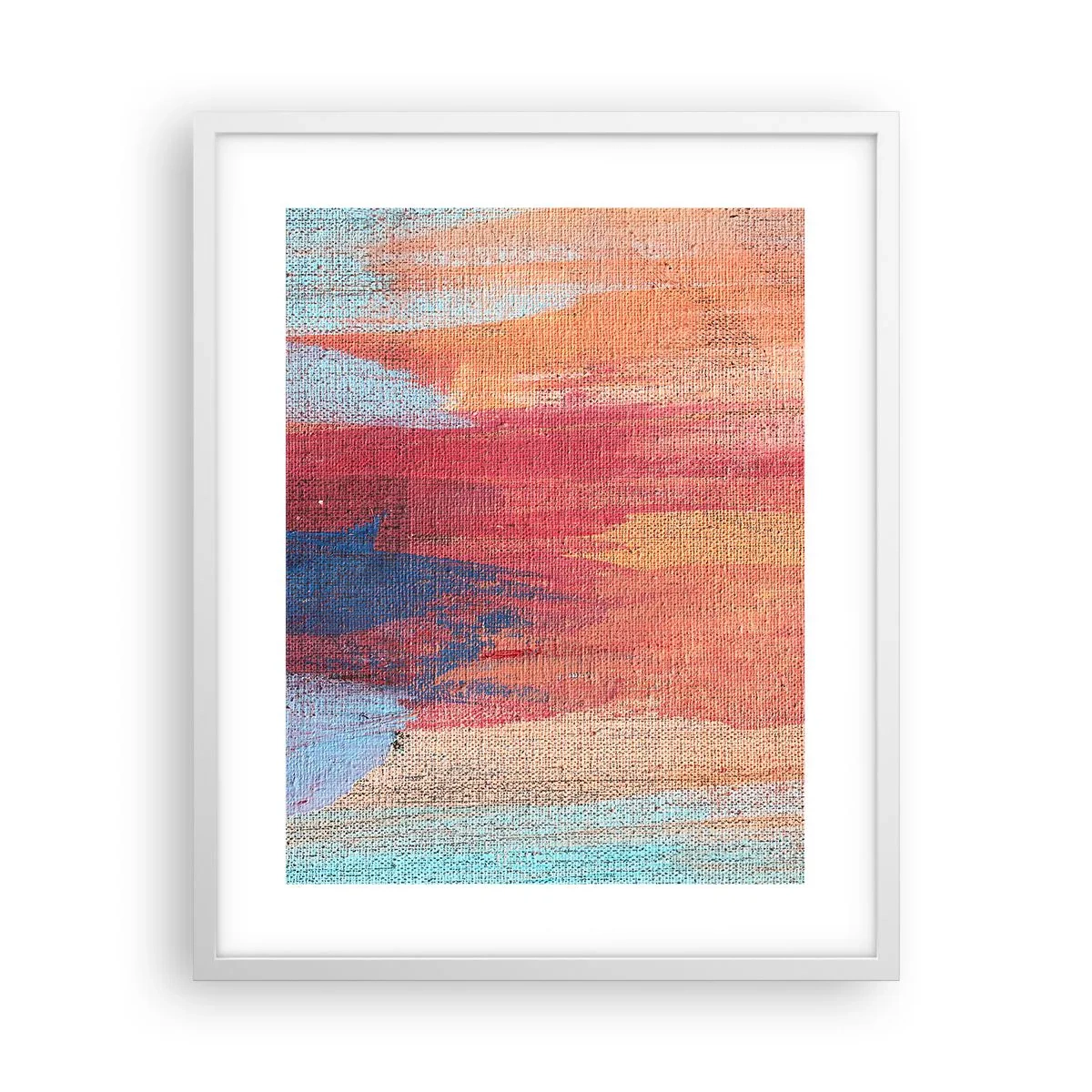 Affiche dans un cadre blanc - Poster - Ecoulement de l'arc-en ciel - 40x50 cm