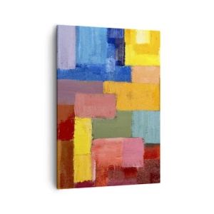 Impression sur toile - Image sur toile - Rectangles abstraits colorés dans différentes nuances - 50x70cm - Chacun est différent, tout est coloré - Décoration murale moderne pour le salon et la chambre ARTTOR