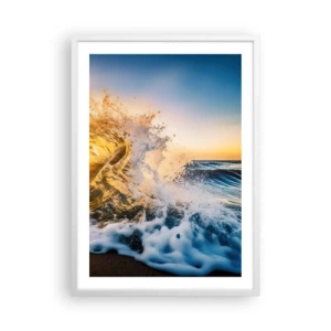 Affiche dans un cadre blanc - Poster - S'amuser dans le sable - 50x70 cm