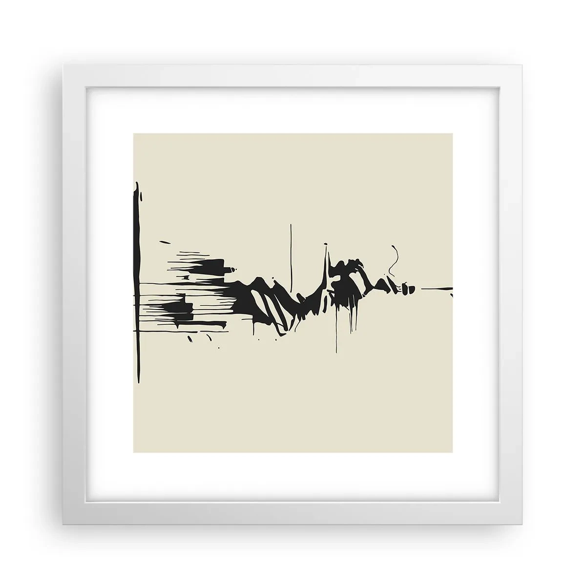 Affiche dans un cadre blanc - Poster - Abstraction hâtive - 30x30 cm
