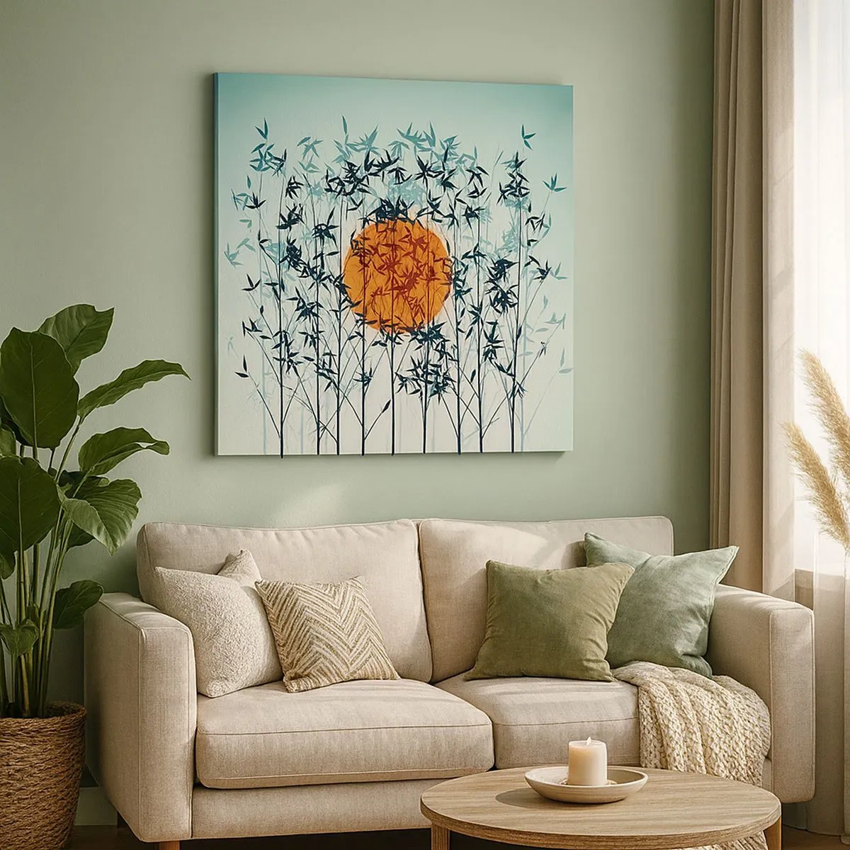 Impression sur toile - Image sur toile - Soleil japonnais - 30x30 cm