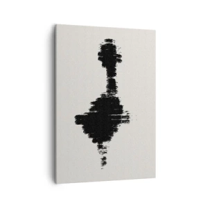 Impression sur toile - Image sur toile - Un motif abstrait ressemblant à une onde sonore dans un style minimaliste. - 50x70cm - Vibrations de l'imagination - Décoration murale moderne pour le salon et la chambre ARTTOR