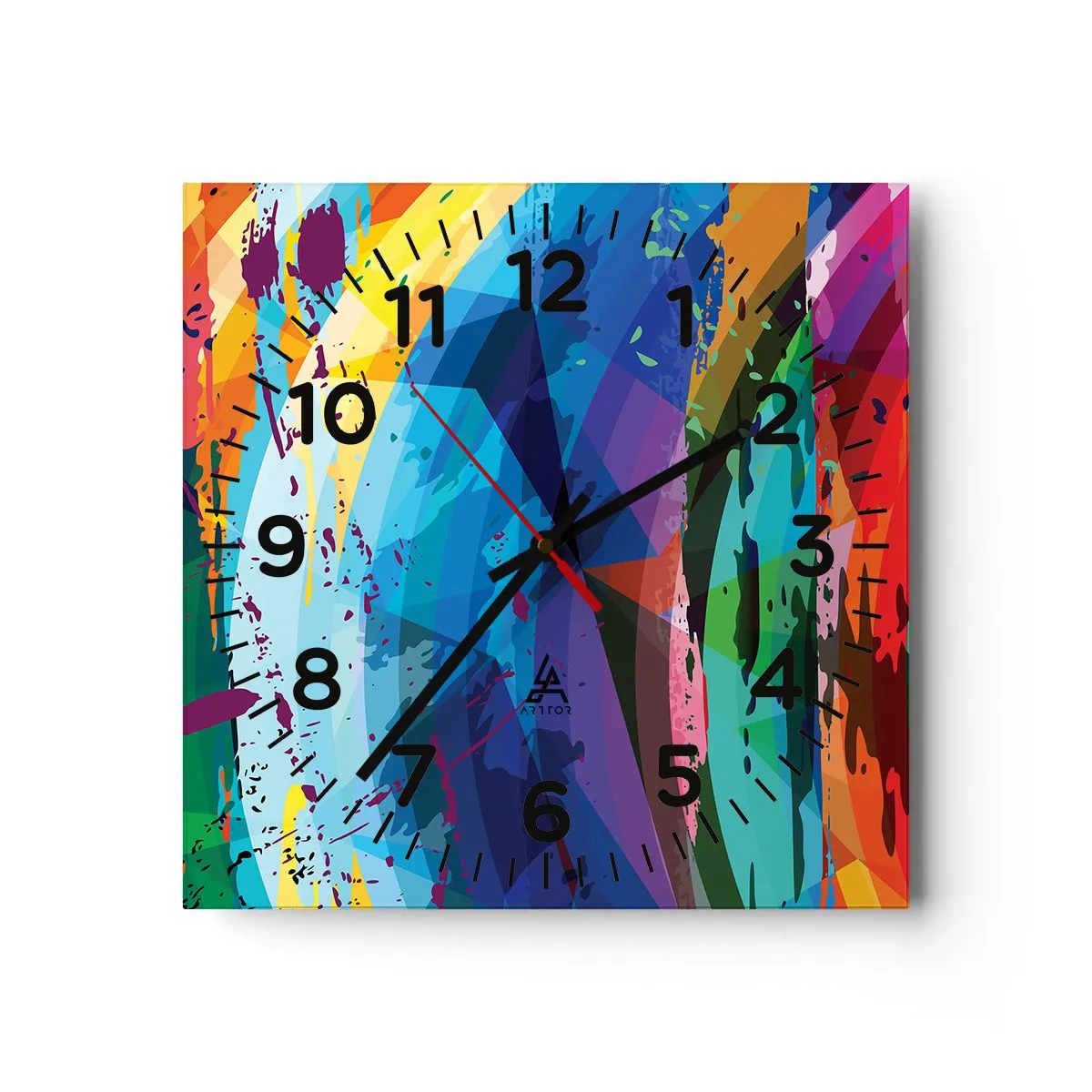 Horloge murale - Pendule murale - Vertiges colorés - 30x30 cm