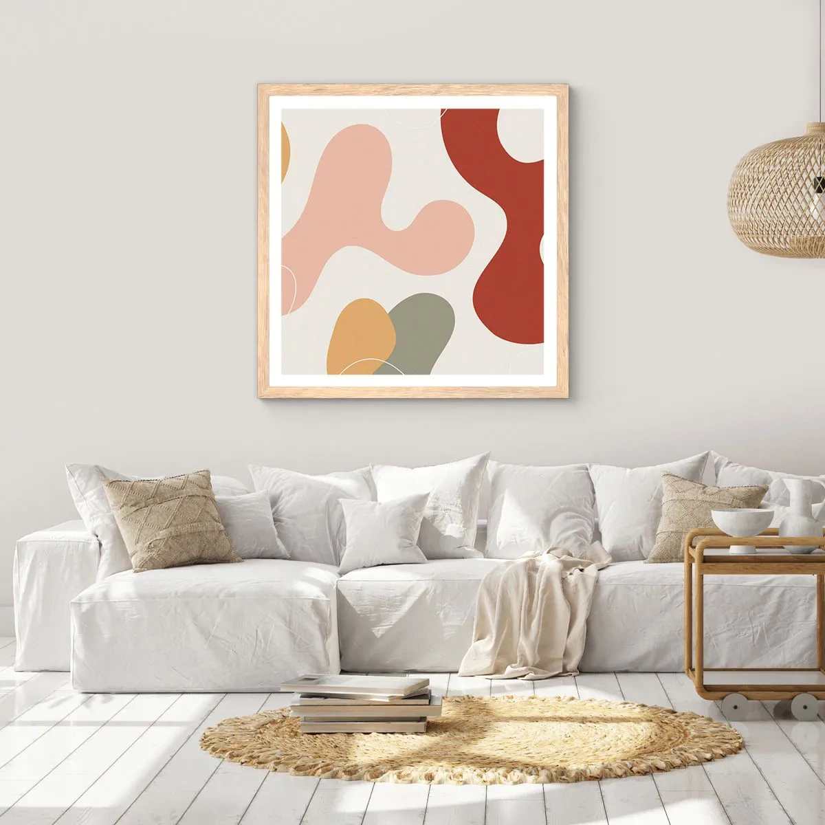 Affiche dans un chêne clair - Poster - Entrelac - 50x50 cm