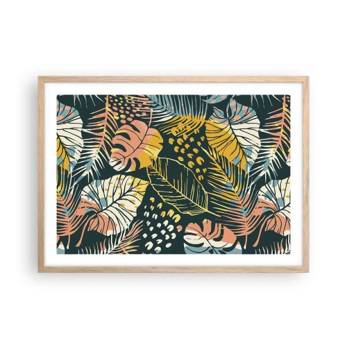 Affiche dans un chêne clair - Poster - Fantaisie feuillue - 70x50 cm