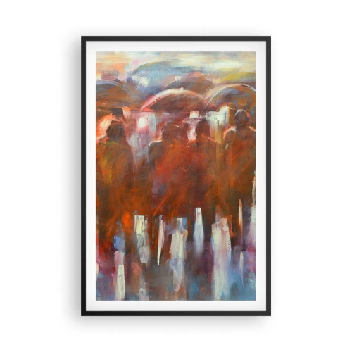 Affiche dans un cadre noir - Poster - Identiques sous la pluie et dans le brouillard - 61x91 cm