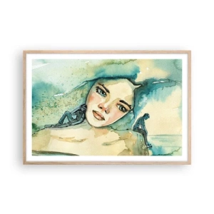 Affiche dans un chêne clair - Poster - Suis-je bleu? - 91x61 cm