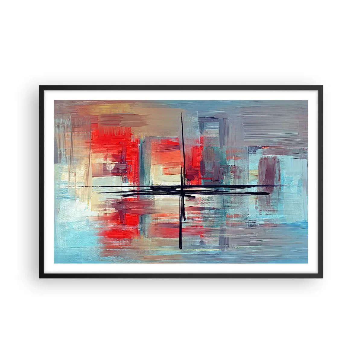 Affiche dans un cadre noir - Poster - Un paysage dans une dimension inconnue - 91x61 cm