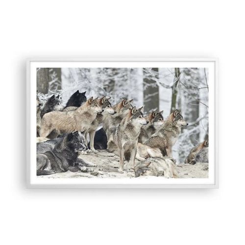 Affiche dans un cadre blanc - Poster - Famille et amis - 91x61 cm