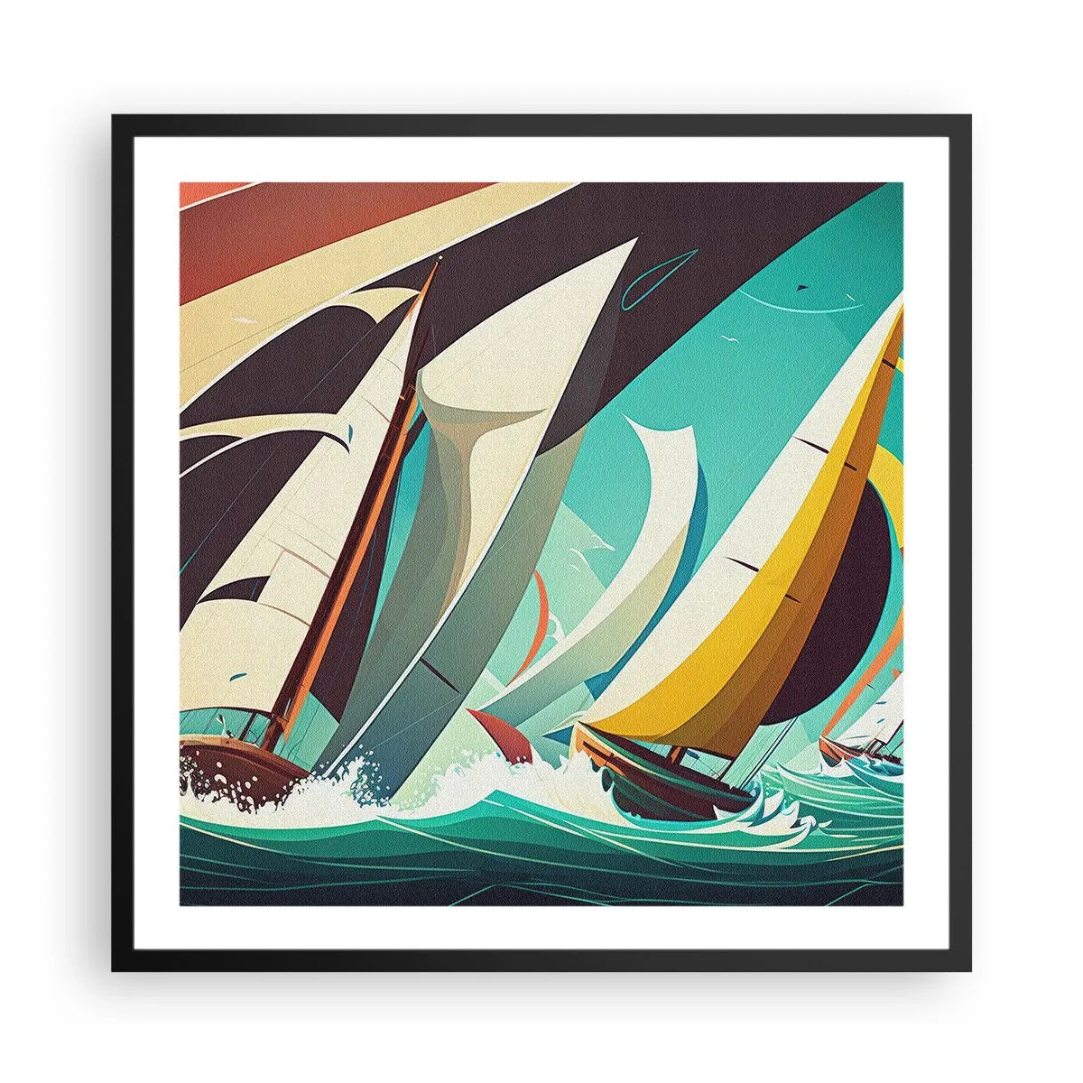 Affiche dans un cadre noir - Poster - Bonne chance avec les éléments - 60x60 cm