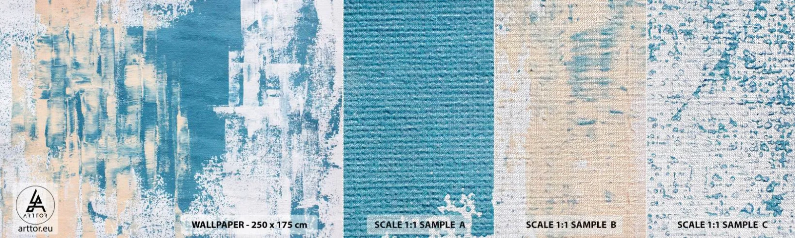 Échantillon de Papier Peint Premium Canvas - À travers un iceberg - Abstraction, Morceau, Modèle moderne - 100x30 cm