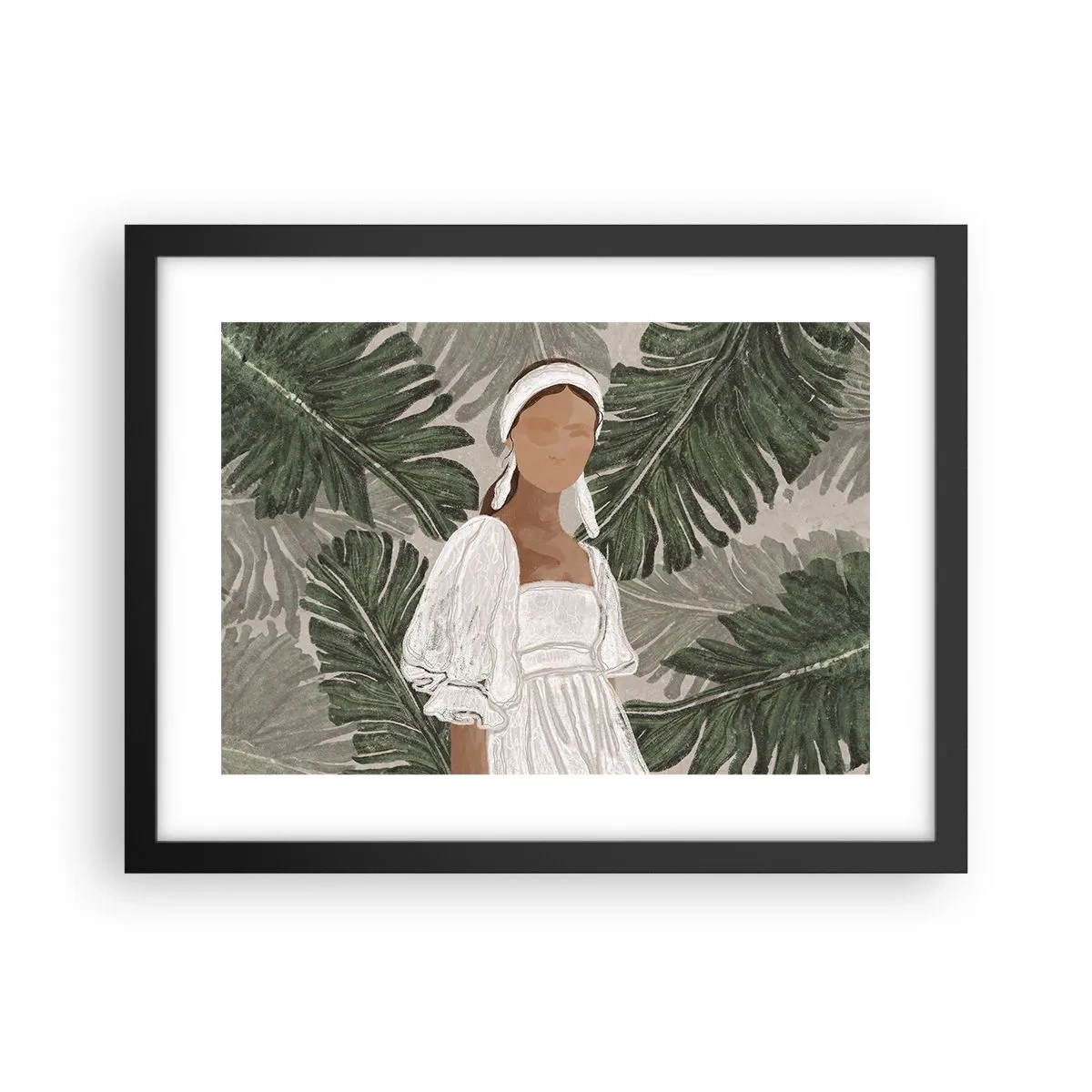 Affiche dans un cadre noir - Poster - Portrait exotique - 40x30 cm