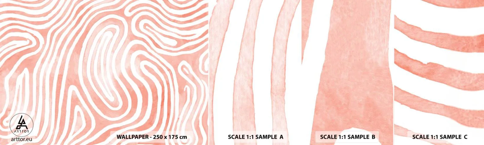 Échantillon De Papier Peint Standard Eco - Dans le labyrinthe de corail - Minimalisme, Art moderne, Abstraction - 100x30 cm