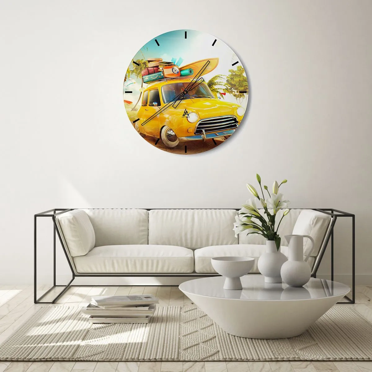 Horloge murale - Pendule murale - Un voyage pour plus d'un sourire - 40x40 cm