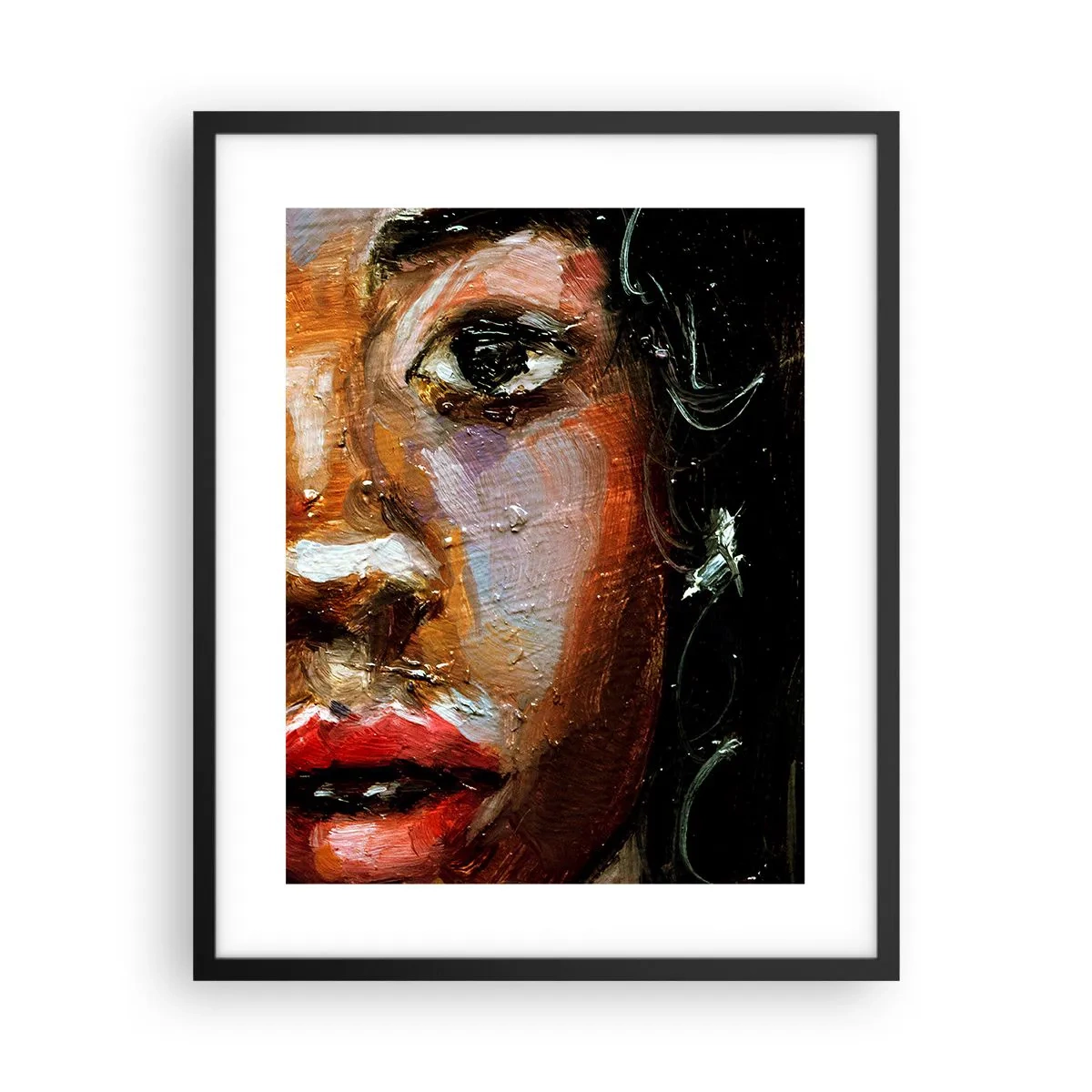 Affiche dans un cadre noir - Poster - Noir et brillant - 40x50 cm