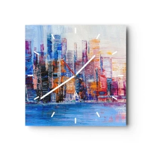 Horloge murale - Pendule murale - Une métropole joyeuse - 40x40 cm