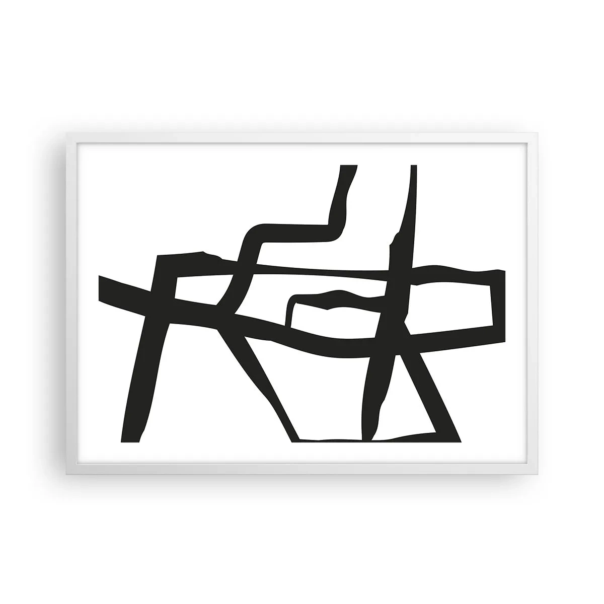 Affiche dans un cadre blanc - Poster - Conception noir et blanc - 70x50 cm