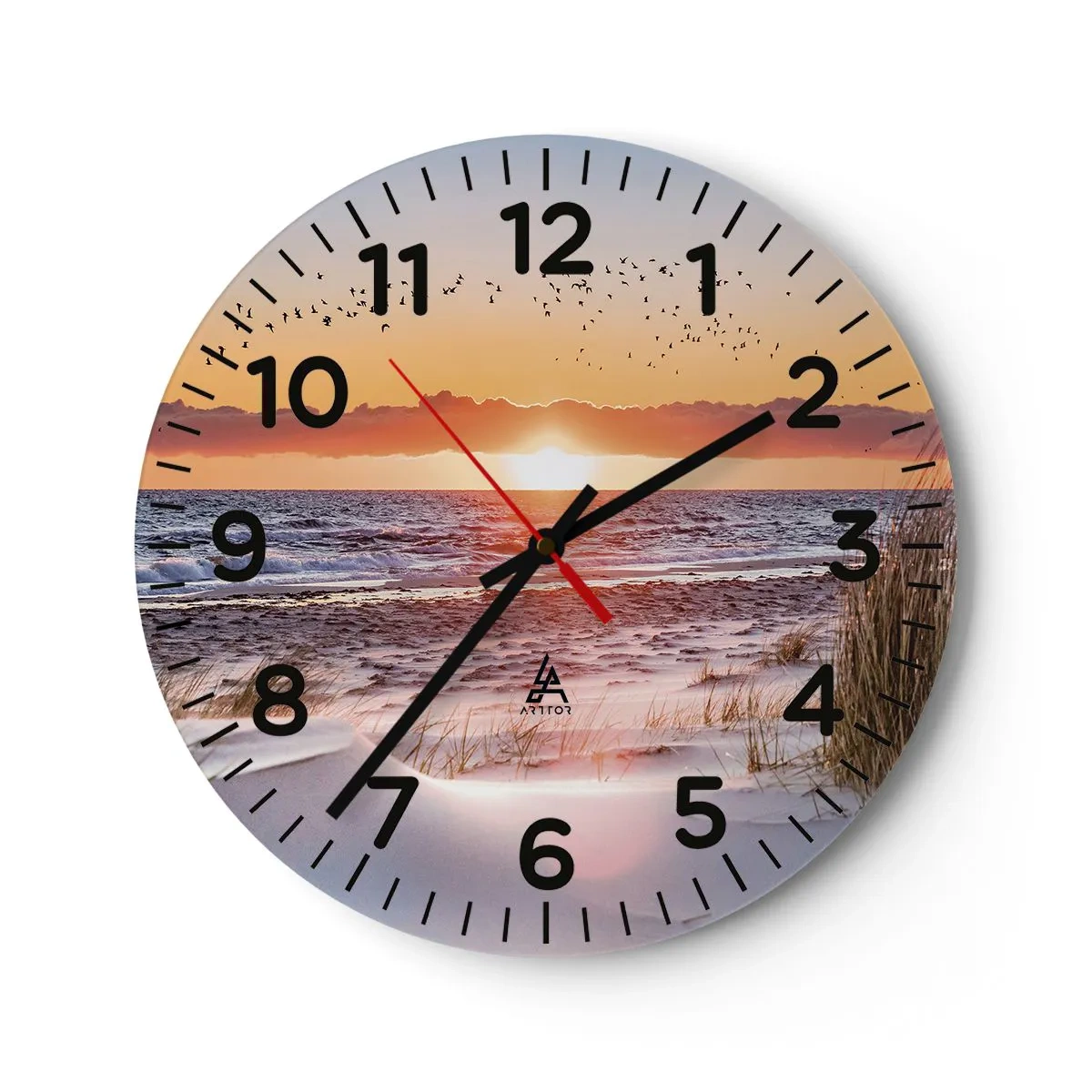 Horloge murale - Pendule murale - Paysage horizontal - 30x30 cm