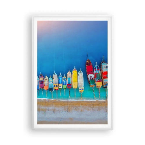 Affiche dans un cadre blanc - Poster - Une vue à vol d'oiseau - 70x100 cm