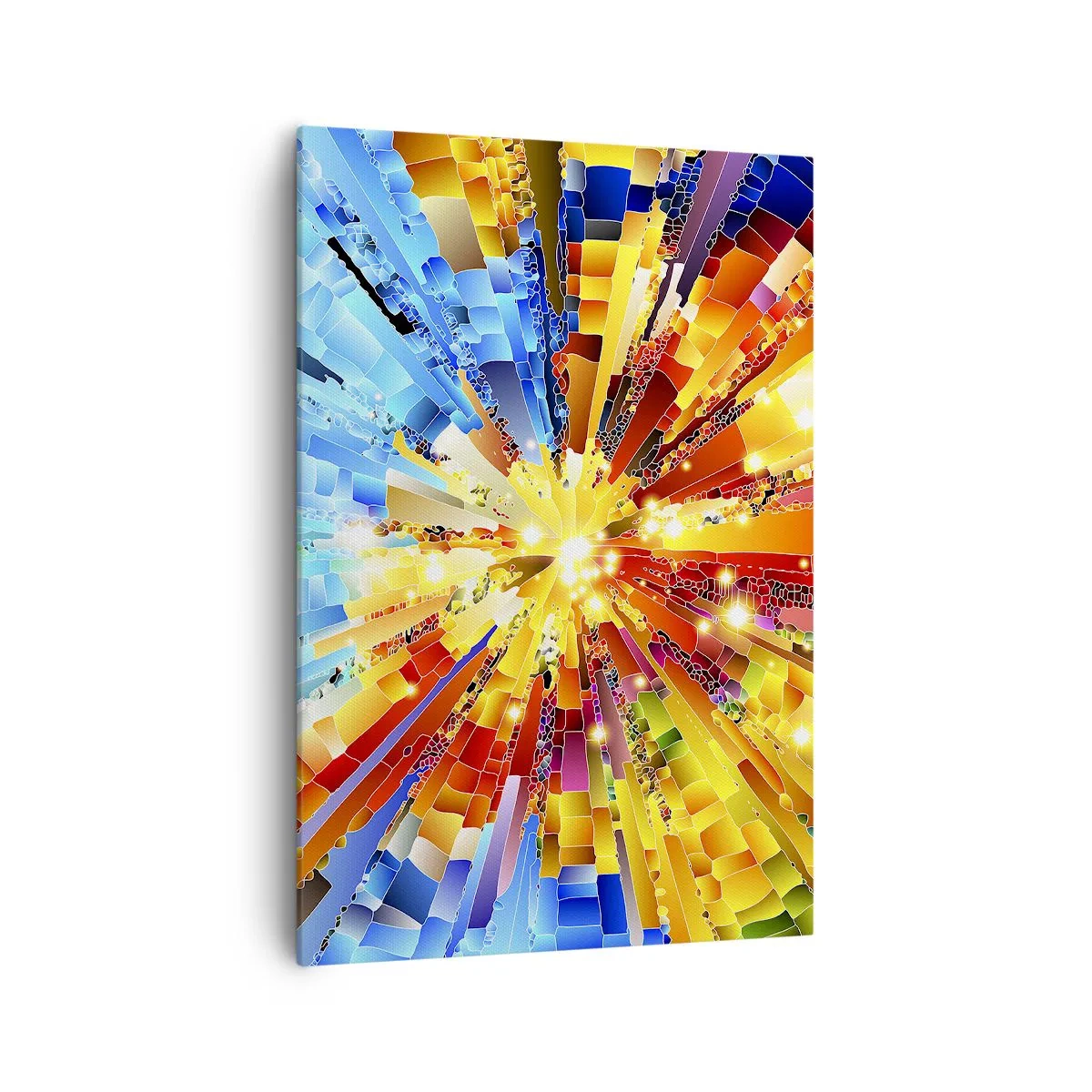 Impression sur toile - Image sur toile - Une explosion dynamique de couleurs et de lumière - 70x100cm - In medias res - Décoration murale moderne pour le salon et la chambre ARTTOR