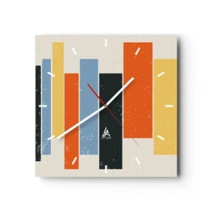 Horloge murale - Pendule murale - Des rectangles colorés dans un arrangement moderne - 30x30cm - Notation musicale - Décoration murale moderne pour le salon et la chambre ARTTOR
