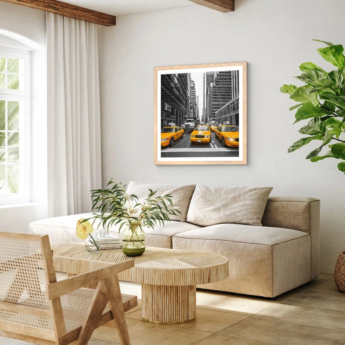 Affiche dans un chêne clair - Poster - C'est nous qui colorons la ville - 50x50 cm