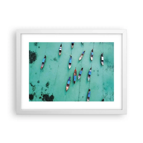 Affiche dans un cadre blanc - Poster - Dans une attente jouyeuse - 40x30 cm