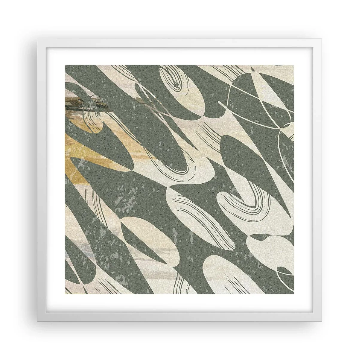 Affiche dans un cadre blanc - Poster - Abstraction rythmique - 50x50 cm