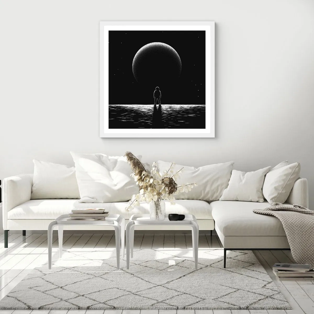 Affiche dans un cadre blanc - Poster - Face à face - 30x30 cm