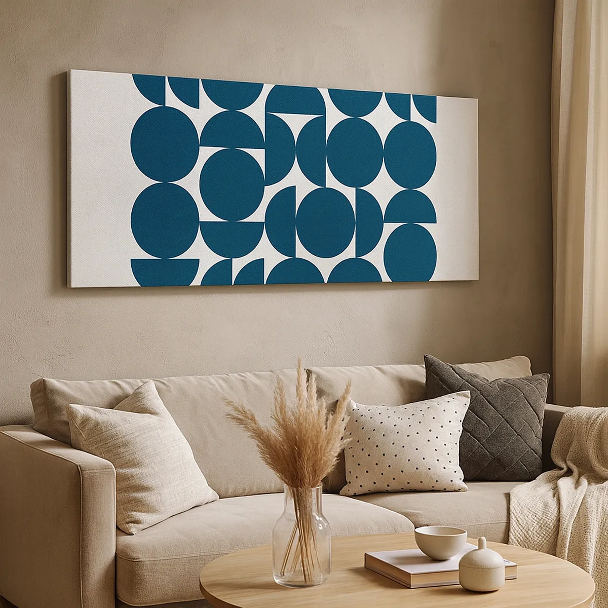 Impression sur toile - Image sur toile - Cercles et demi-cercles - 30x30 cm