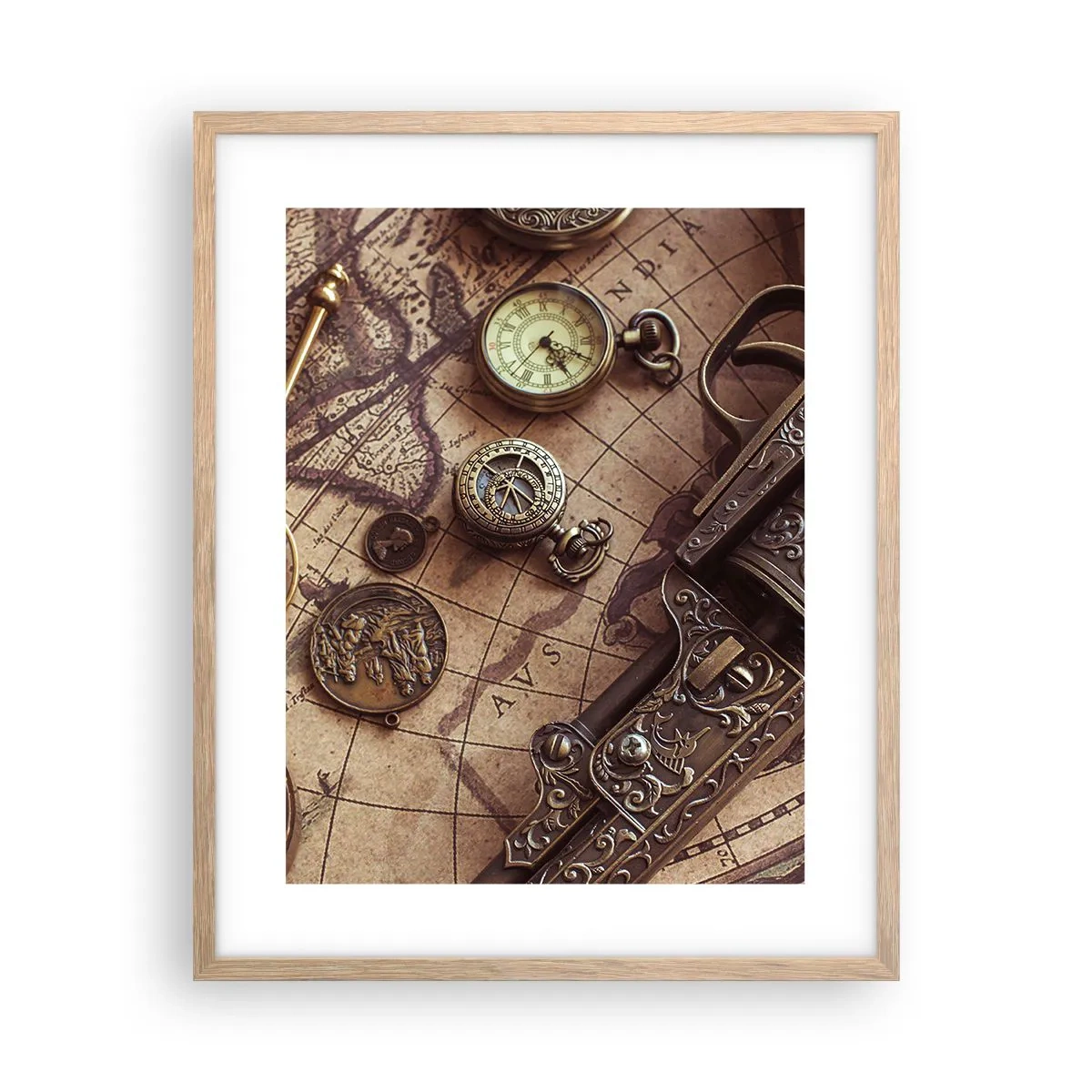 Affiche dans un chêne clair - Poster - L'aventure appelle - 40x50 cm