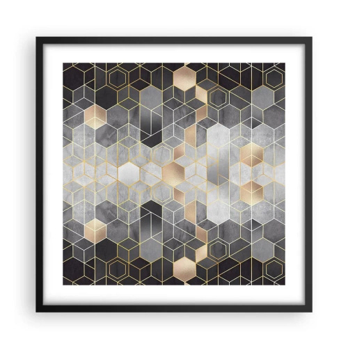 Affiche dans un cadre noir - Poster - Composition de diamants - 50x50 cm