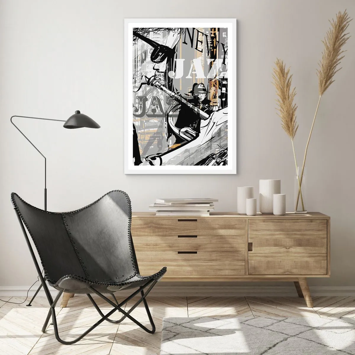 Affiche dans un cadre blanc - Poster - Au rythme de New York - 61x91 cm